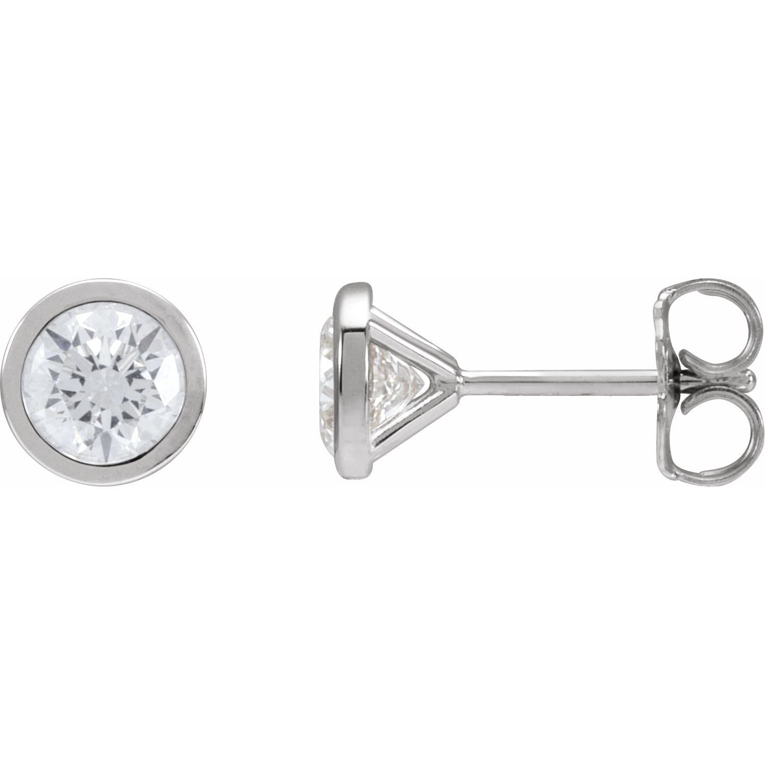 14K Gold 1ct Lab-grown Diamond Cocktail Stud Earrings Clarity SI Color G-H