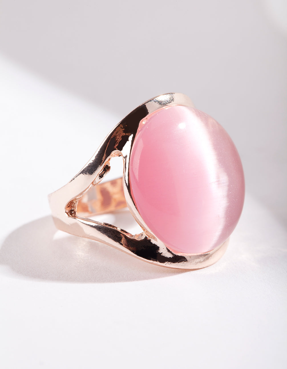 Rose Gold Large Cateye Round Ring