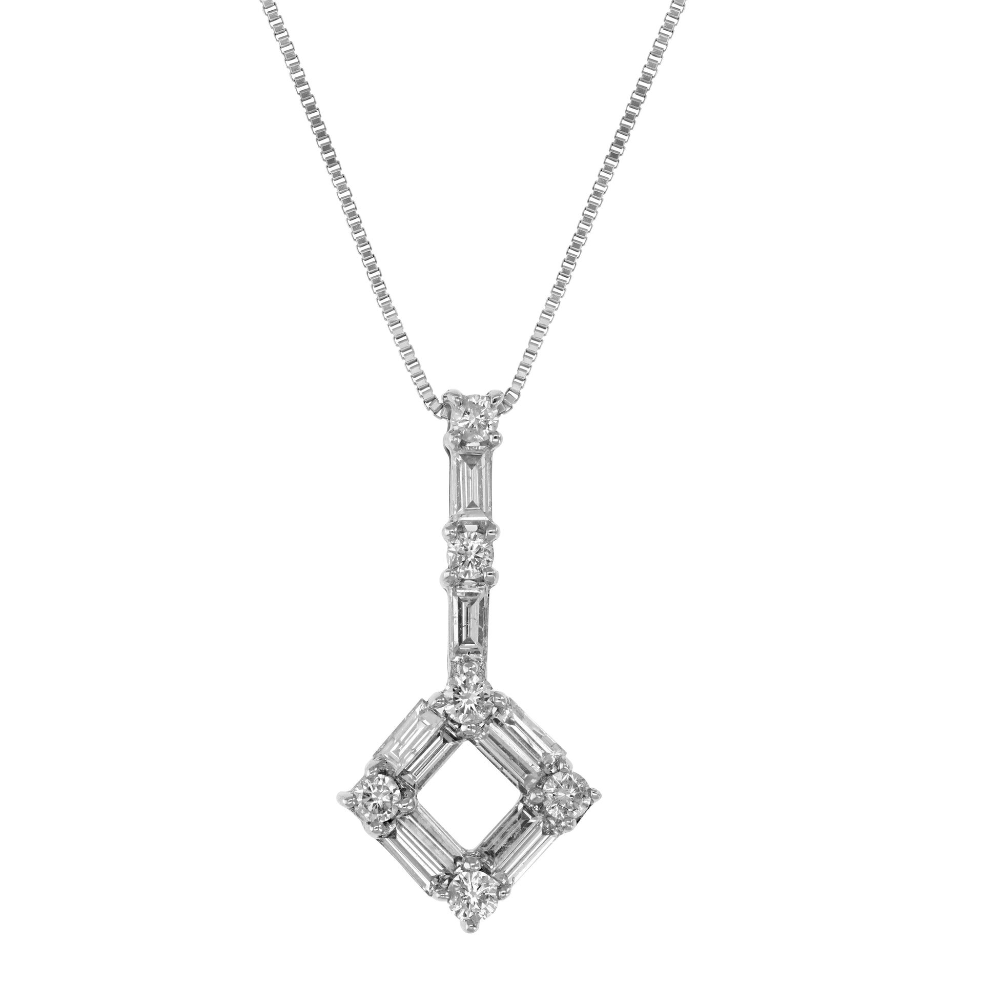 1/2 cttw Diamond Pendant, Diamond Fashion Pendant Necklace for Women in 14K White and Yellow Gold with 18 Inch Chain, Prong Setting