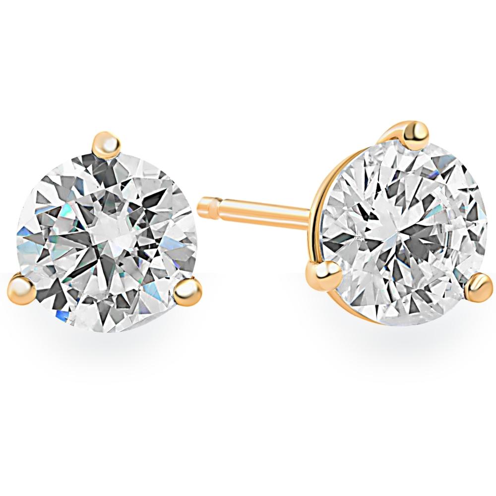 .50Ct Round Brilliant Cut Natural Diamond Stud Earrings in 14K Gold Martini Setting