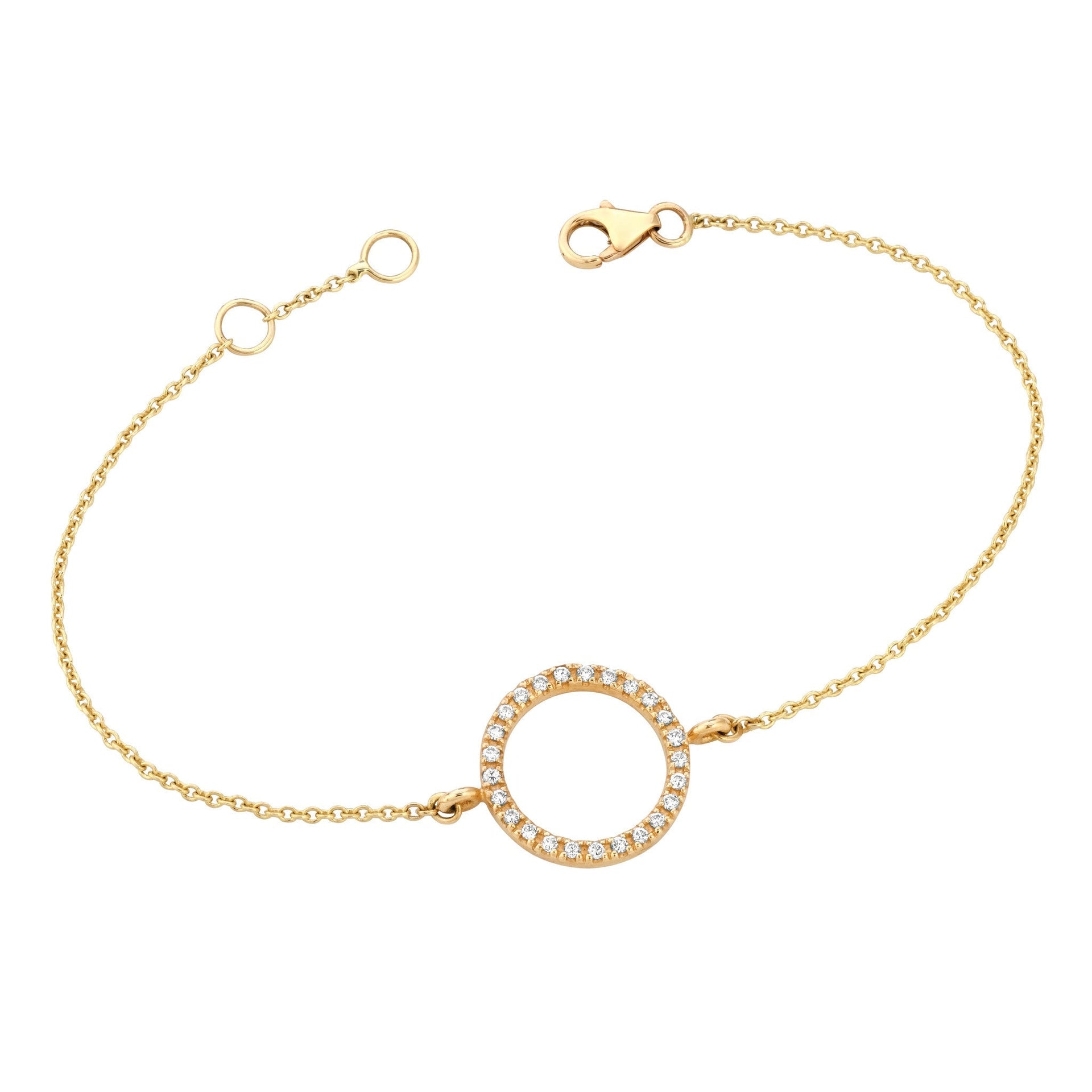 Diamond Circle Bracelet Yellow Gold