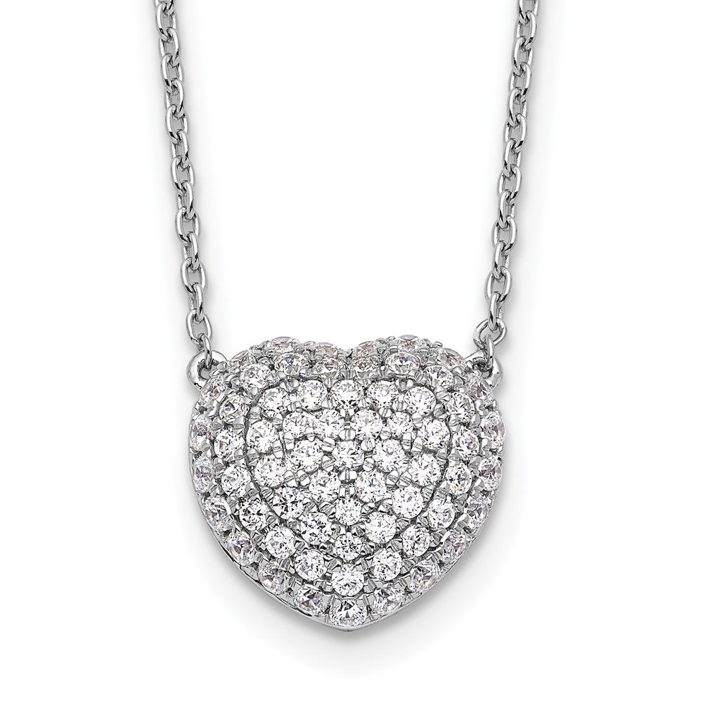 14k Gold 3/4 CT Lab Grown Diamond Heart Pendant Necklace 18'