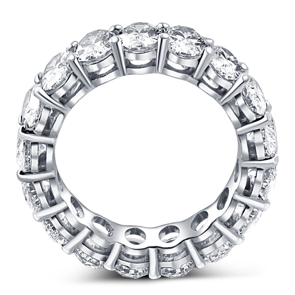6 Ct Oval Moissanite Eternity Ring Womens Wedding Band 10k White Gold