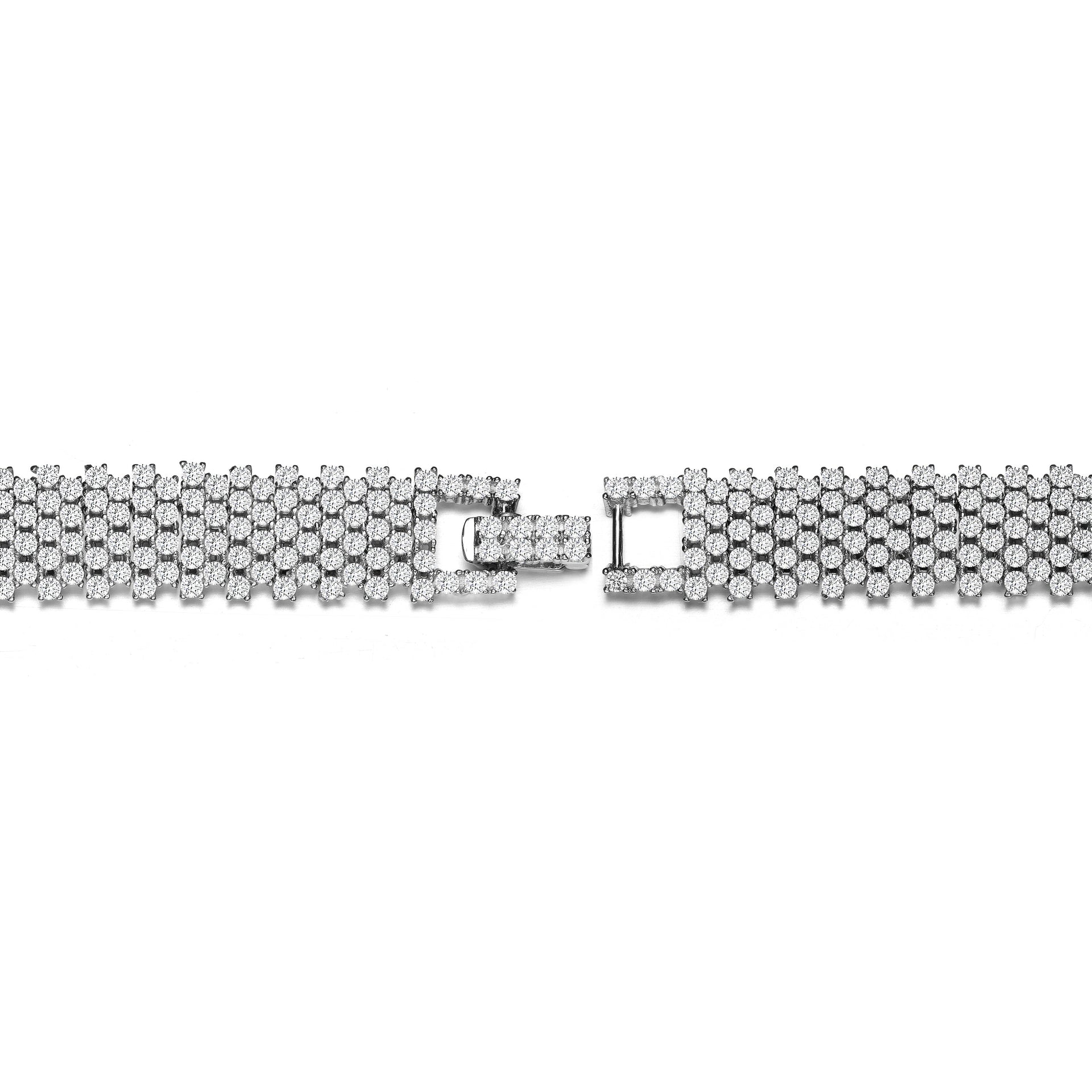 Sterling Silver Cubic Zirconia Linear Pave Bracelet