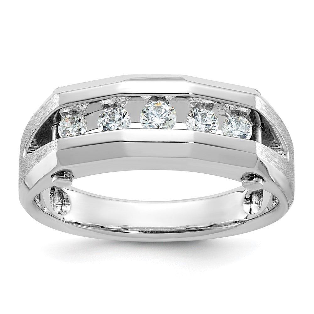 14k White Gold Lab Grown Diamond 5-stone Band Ring 3/4ct Clarity- VS Color- G-H