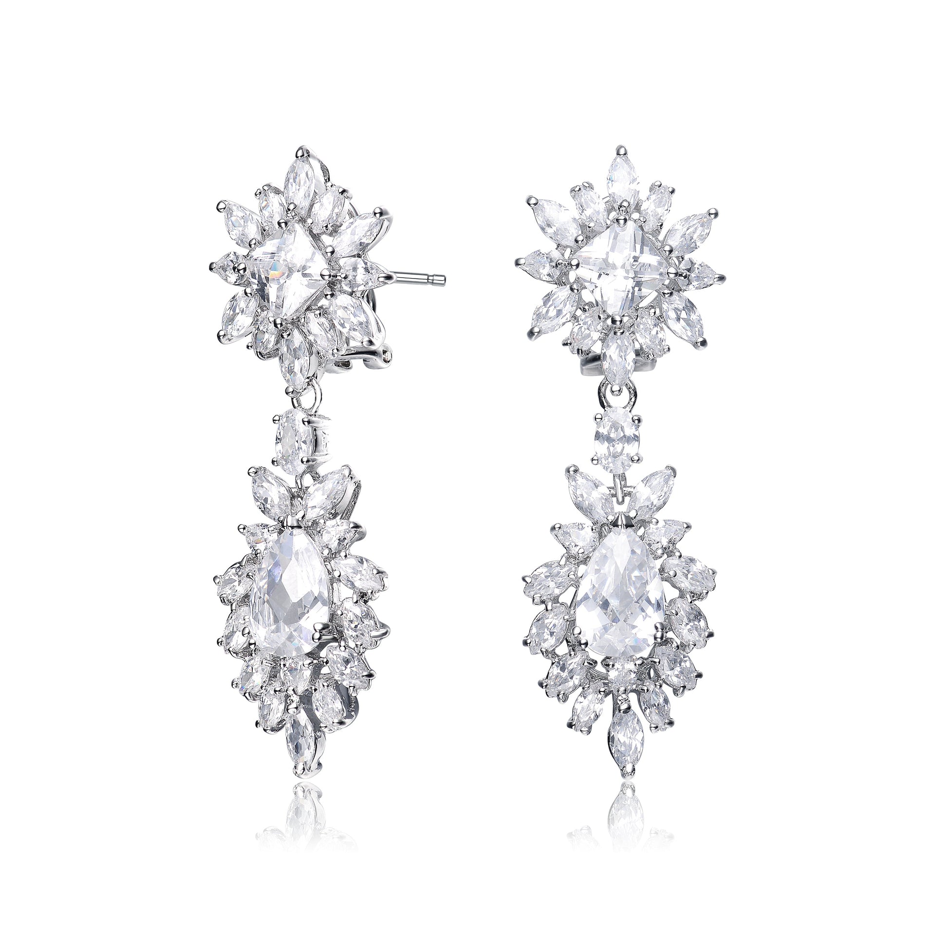 C.z. Sterling Silver Cubic Zirconia Dangling Earrings
