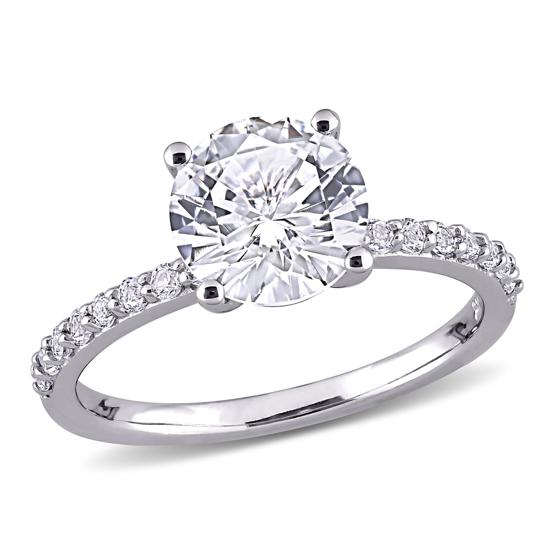 2 3/4 ct TW Created White Sapphire Solitaire Ring in 10k White Gold