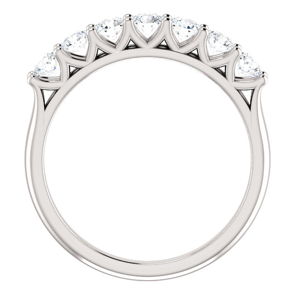 1/2 Ct Seven Stone Diamond Wedding Ring Lab Grown 14k White Gold