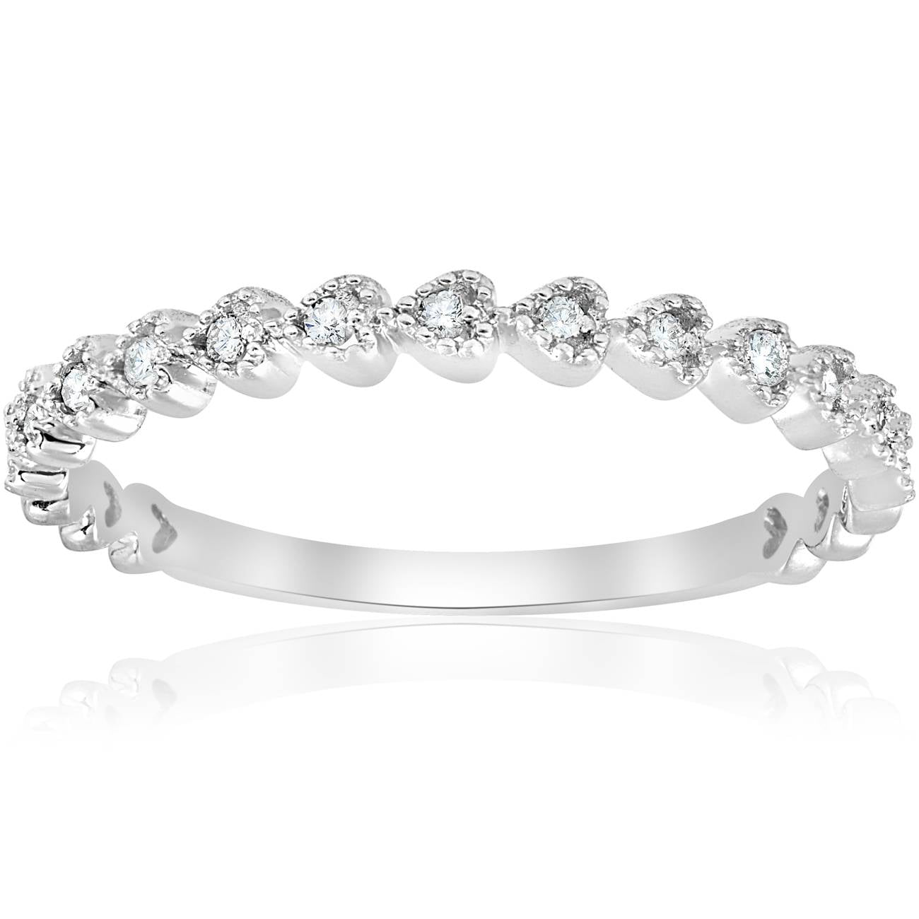 Stackable Diamond Wedding Ring 14k White Gold