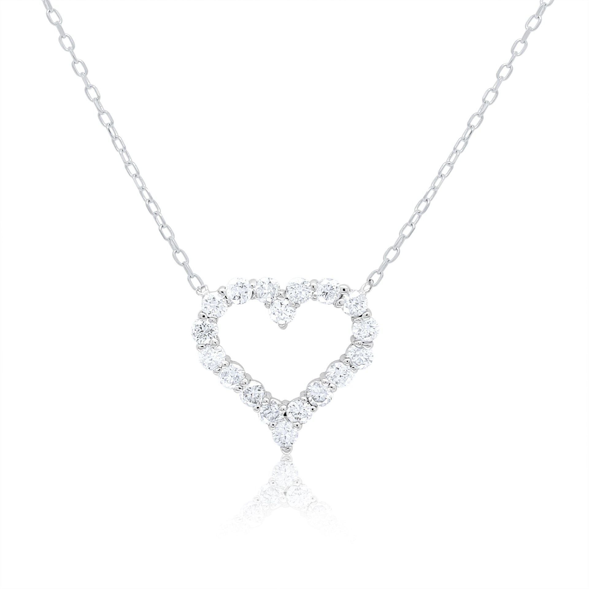 14kt white gold diamond pendant with open-heart design adorned with 0.50 cts tw diamonds