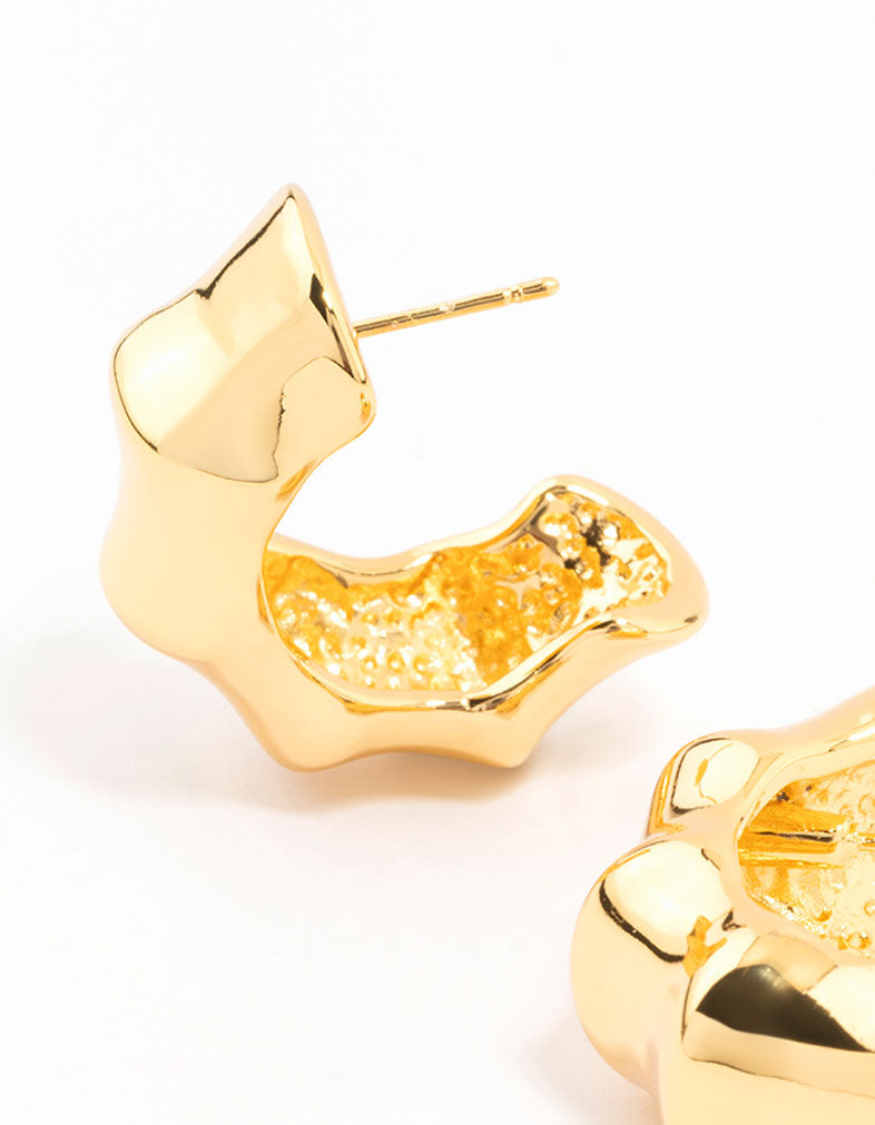 Lovisa - Gold Plated Stainless Steel Bamboo Hoop Earrings I Hypoallergenic I Stylish And Trendy I Perfect For Special Occasions