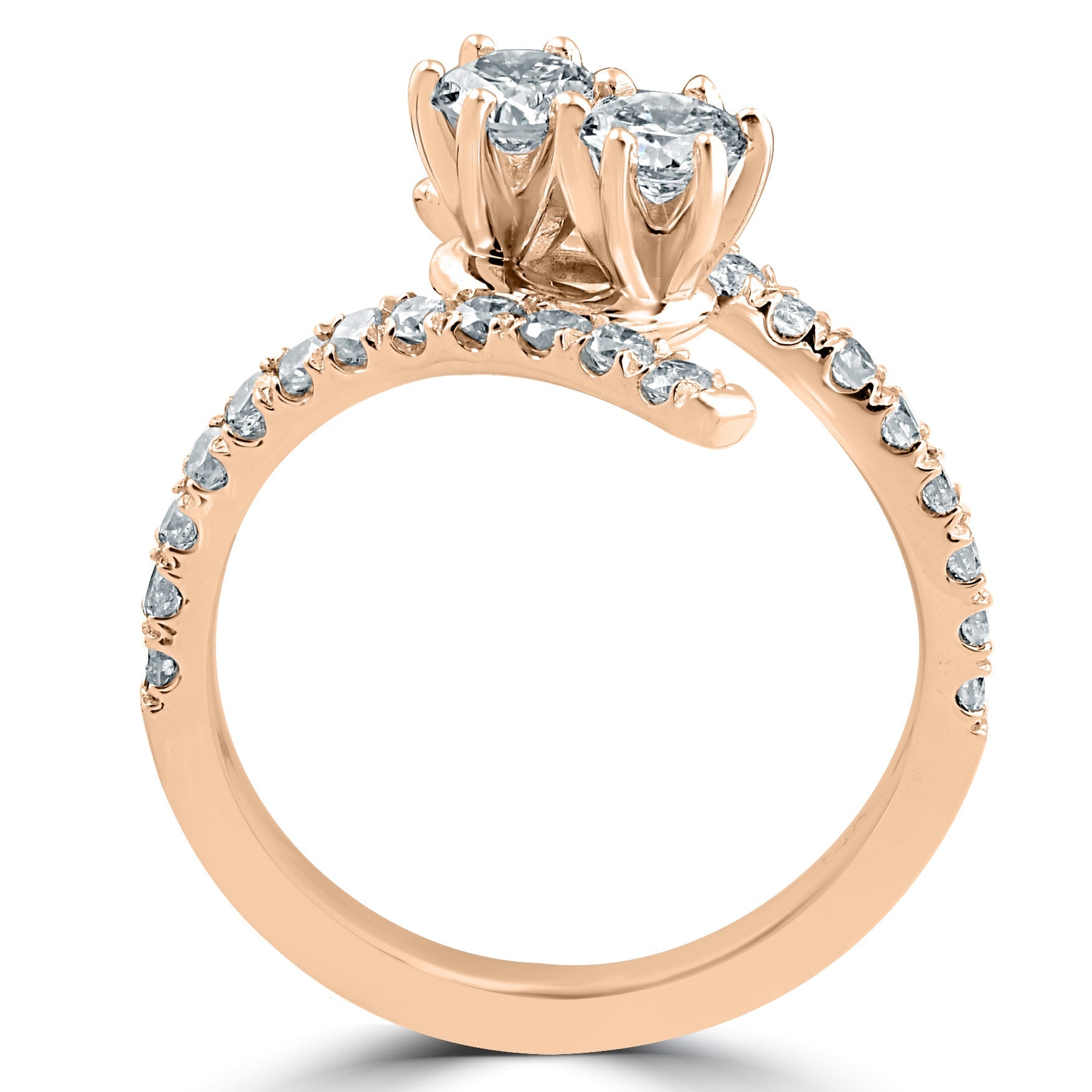 1 cttw Diamond 2 Stone Forever Us Engagement Anniversary Ring 14k Rose Gold