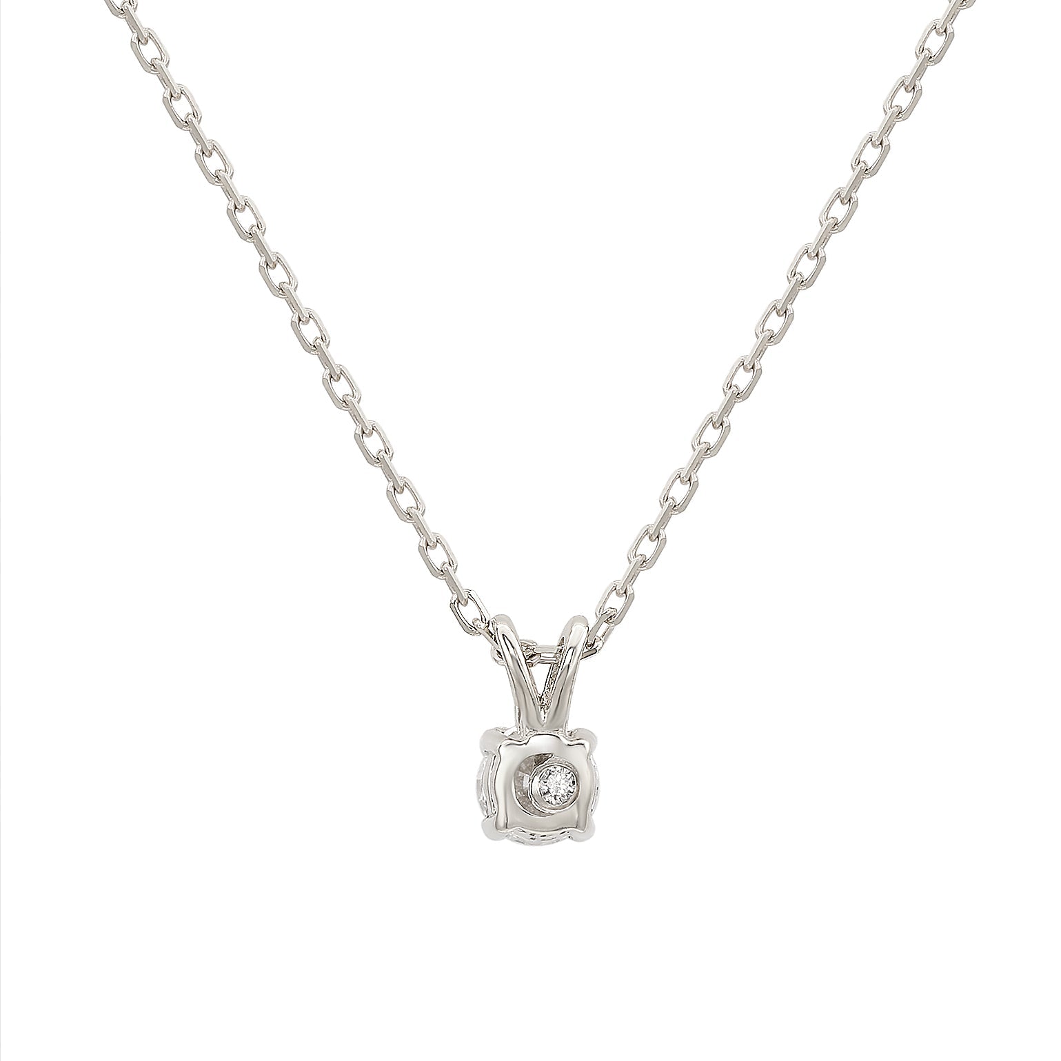 Suzy Levian 14K White Gold 0.26 ct. tw. Diamond Solitaire Pendant Necklace