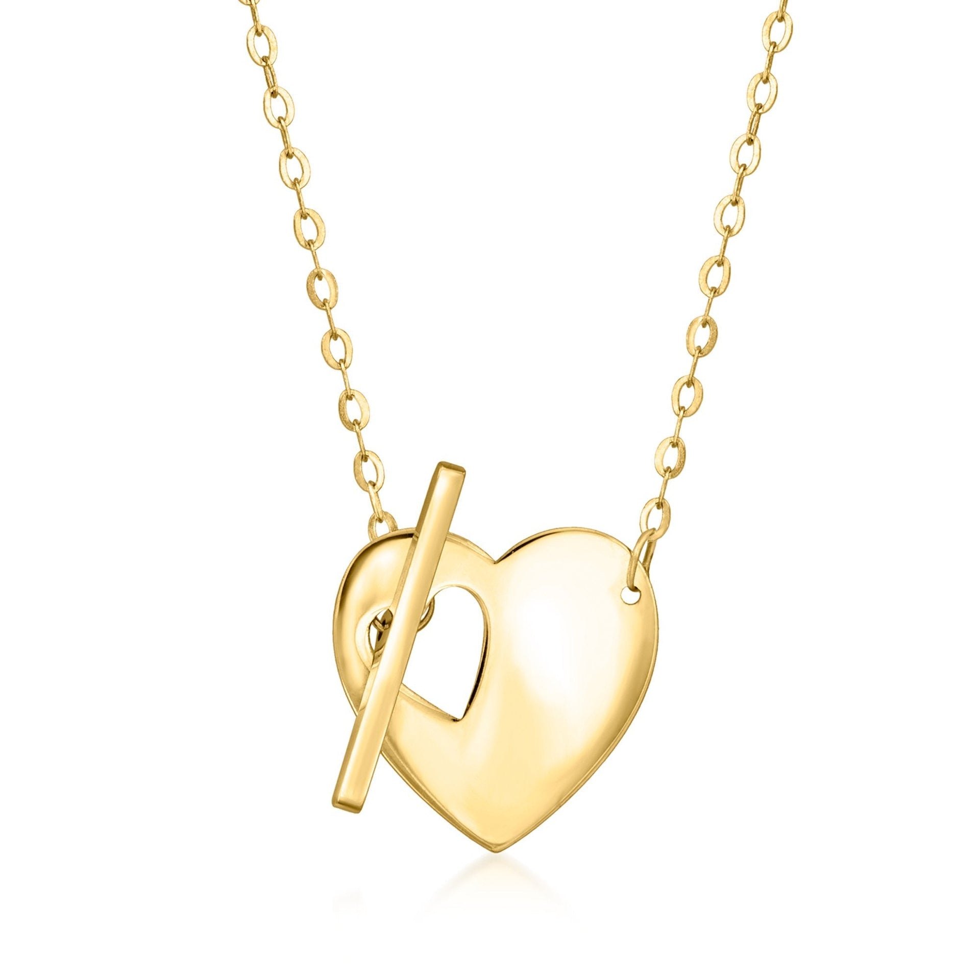 Canaria Fine Jewelry Italian 10kt Yellow Gold Heart Toggle Necklace