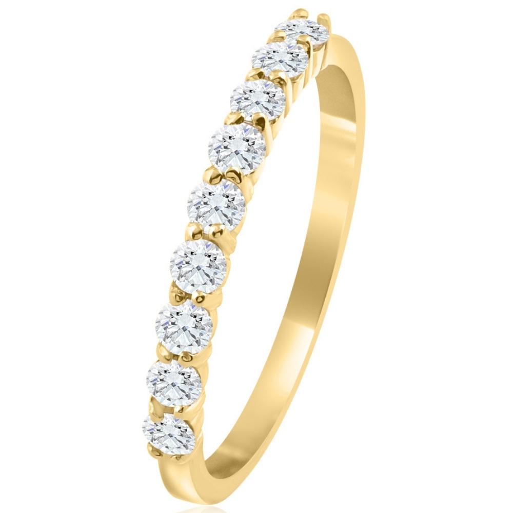 1/2ct Round Diamond Prong Wedding Ring 14k Yellow Gold