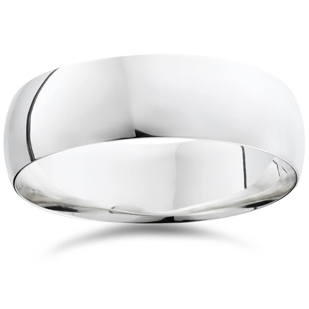 7mm Dome High Polished Wedding Band 950 Platinum Size Selectable