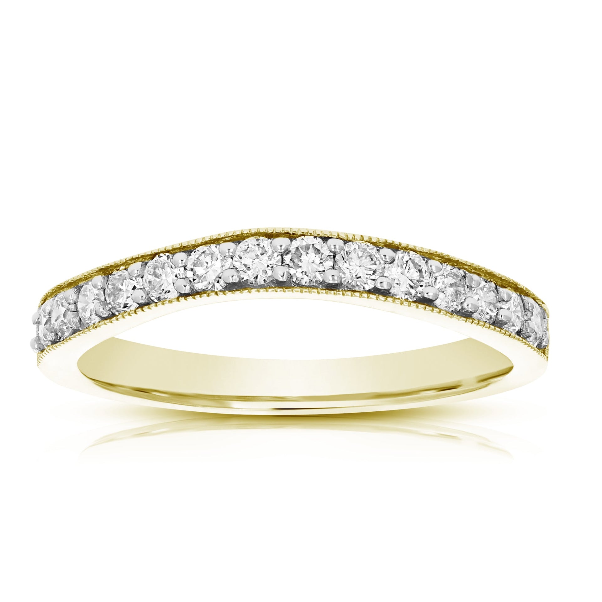 1/2 Cttw Diamond Contour Wave Wedding Band In 14K Gold