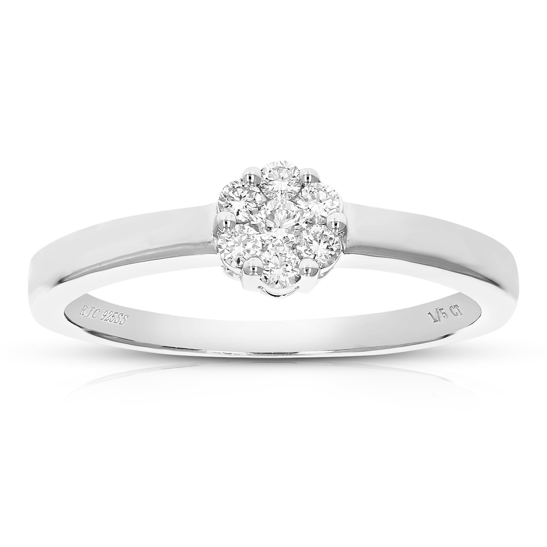 1/5 Cttw Lab Created Diamond Engagement Ring Sterling Silver Prong