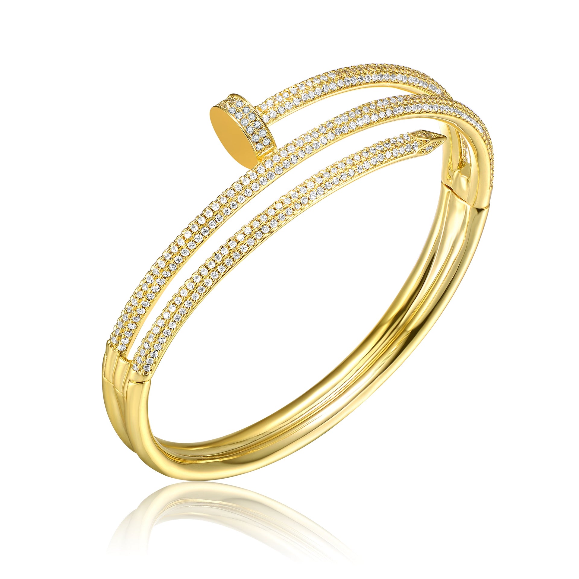 Ra Gold Plated Cubic Zirconia Bangle Bracelet