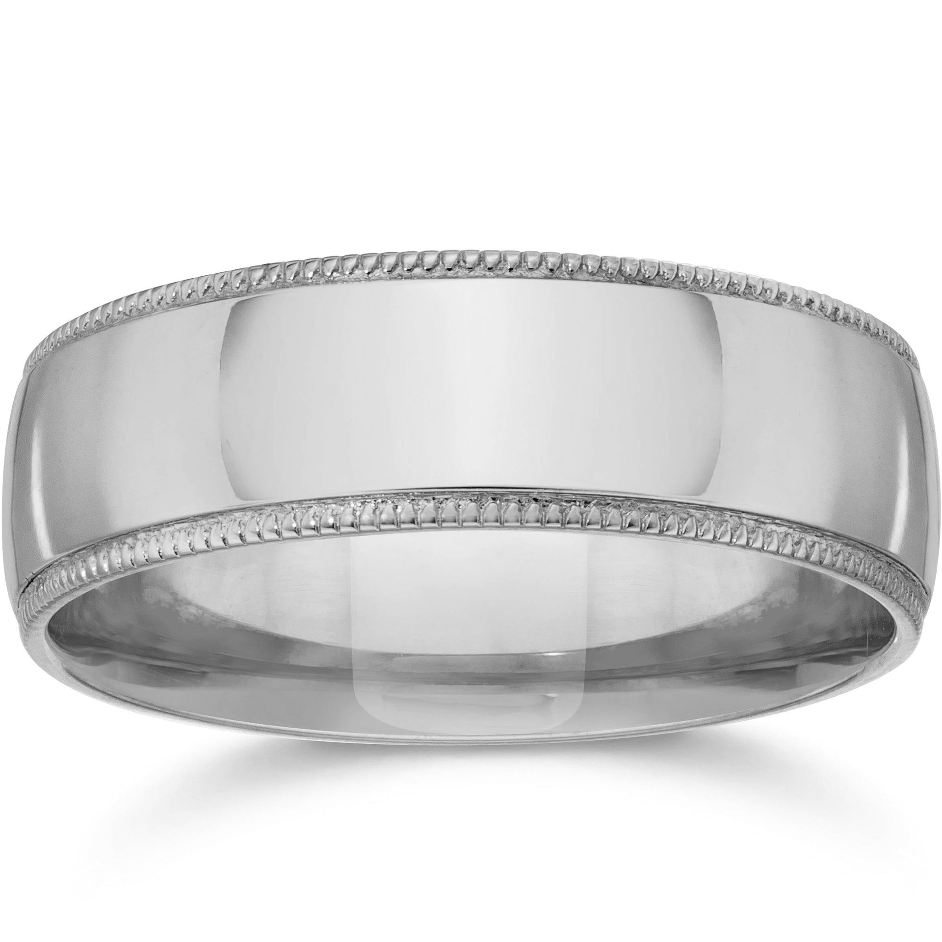 6mm Wide Milgrain Edge Wedding Band 950 Platinum Size Selectable