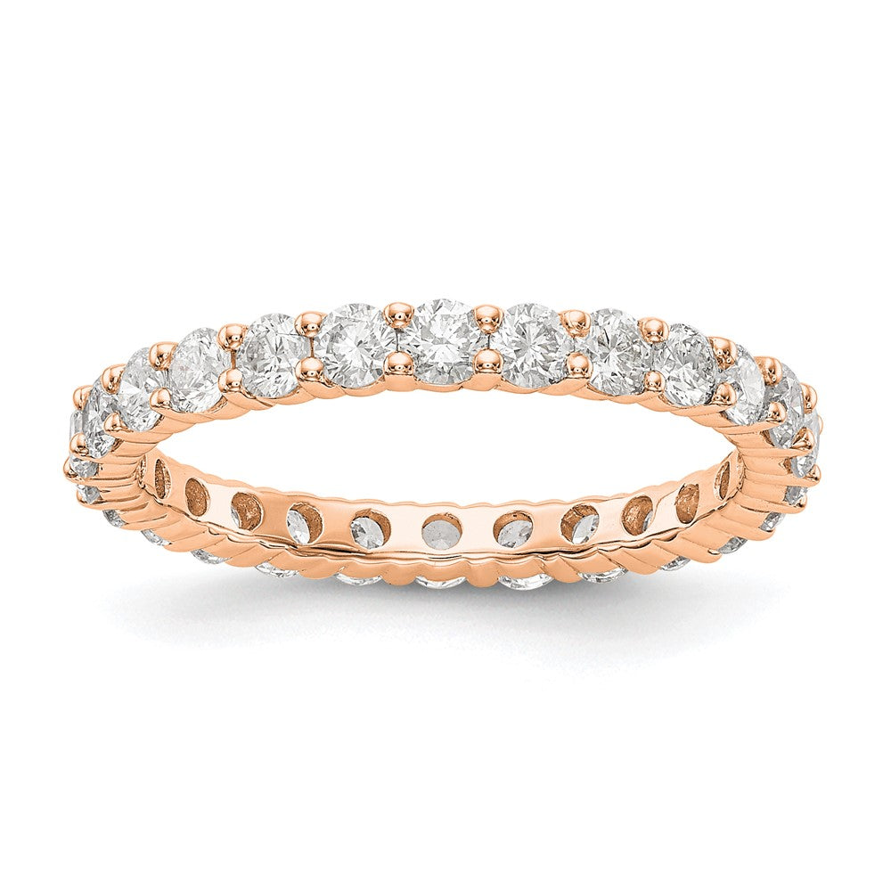 14k Rose Gold Lab Grown Diamond Eternity Wedding Band Ring 1.45ct Clarity- VS Color- G-H