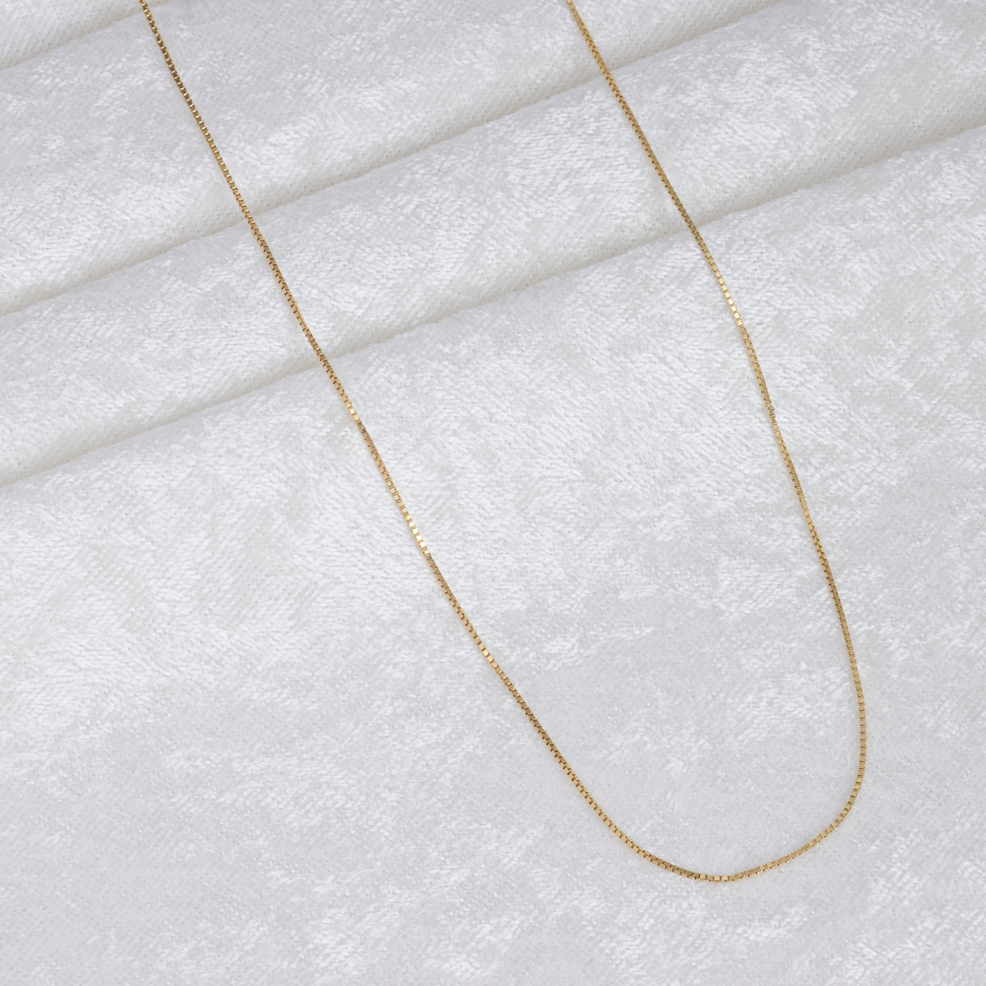 14K Yellow Gold Petite Box Chain Necklace