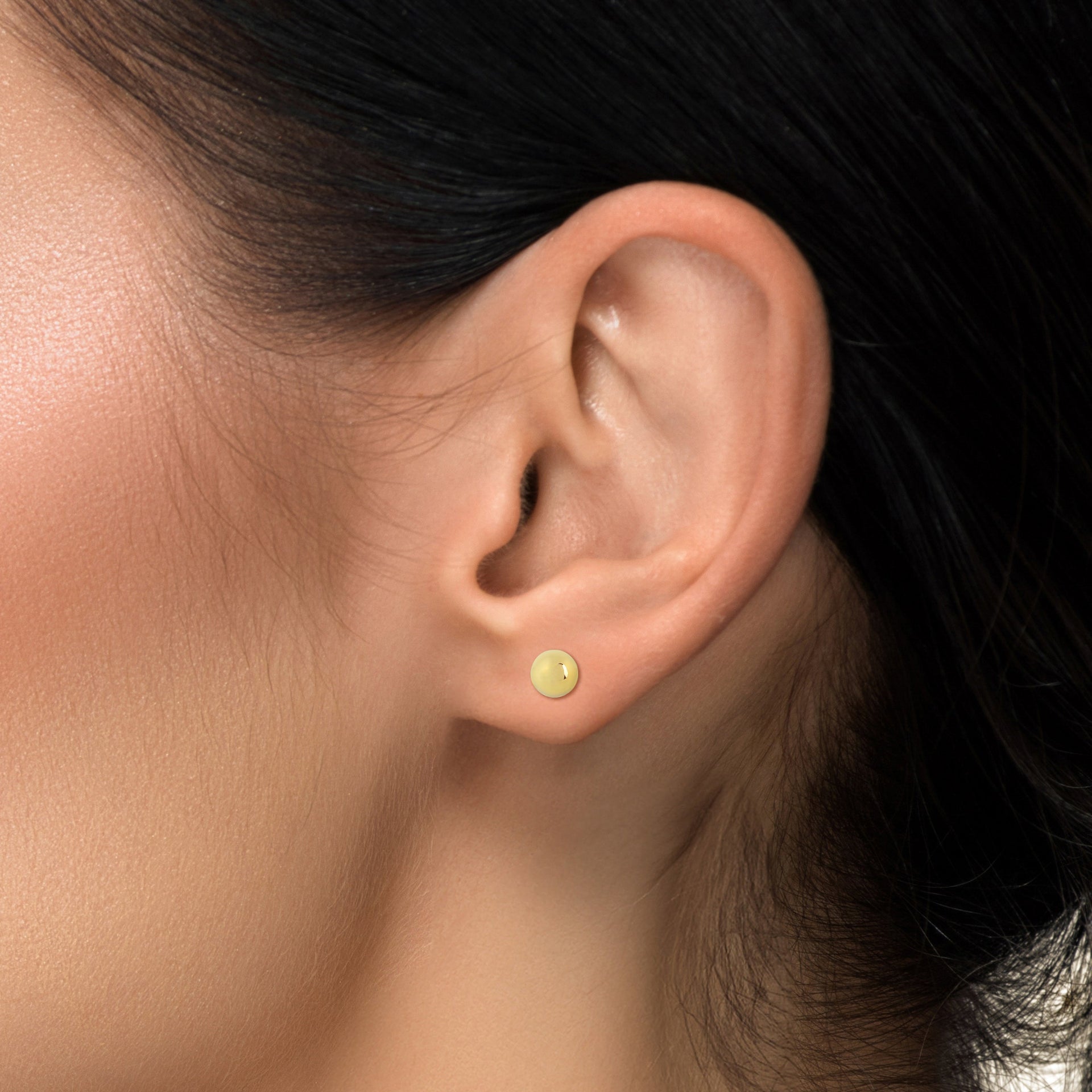 3mm 14k Yellow Gold Sphere Stud Earrings