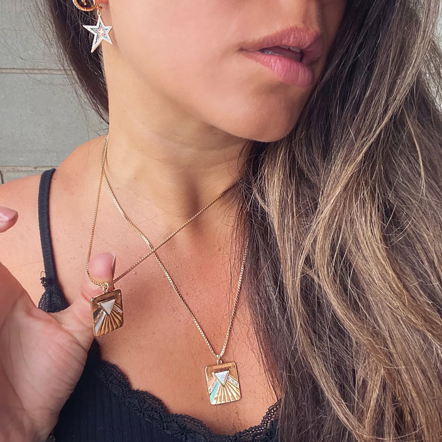 Bright Side Necklace - Teal & Fuchsia
