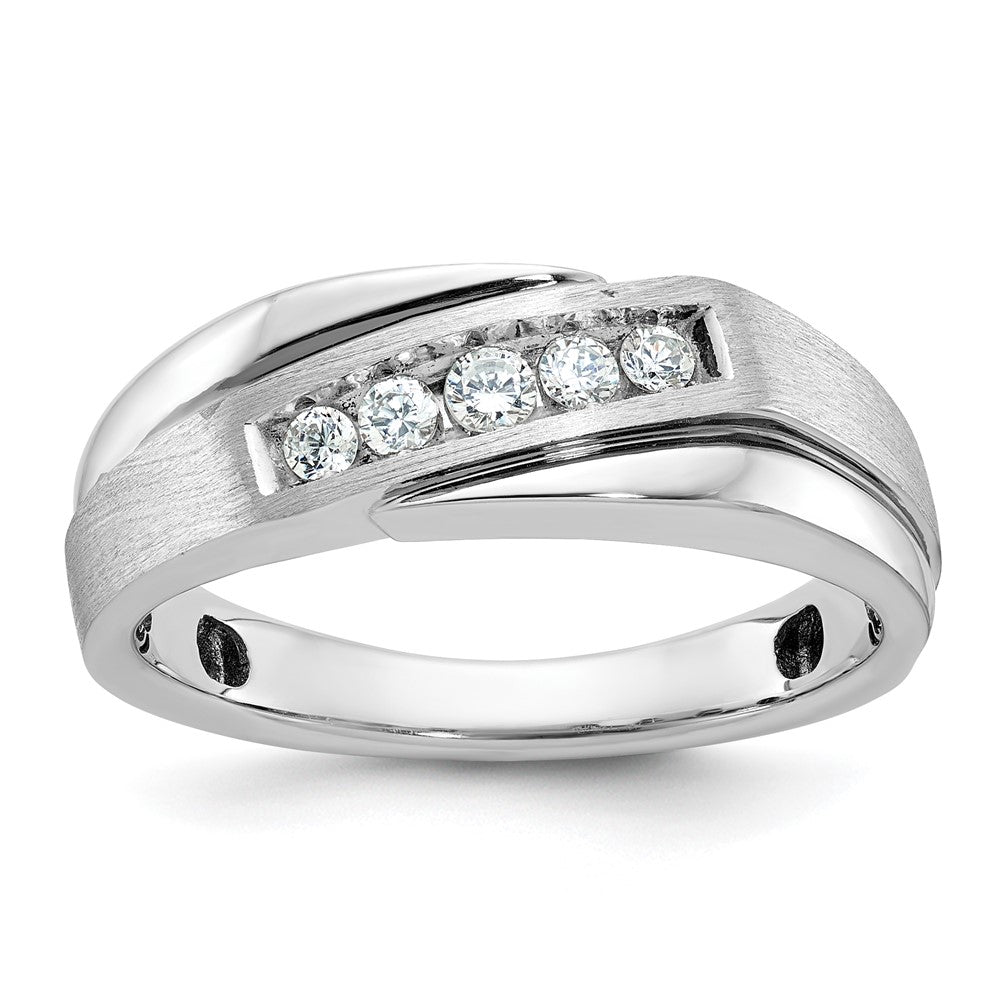 14k White Gold Lab Grown Diamond Wedding Band Ring 1/4ct Clarity- VS Color- G-H