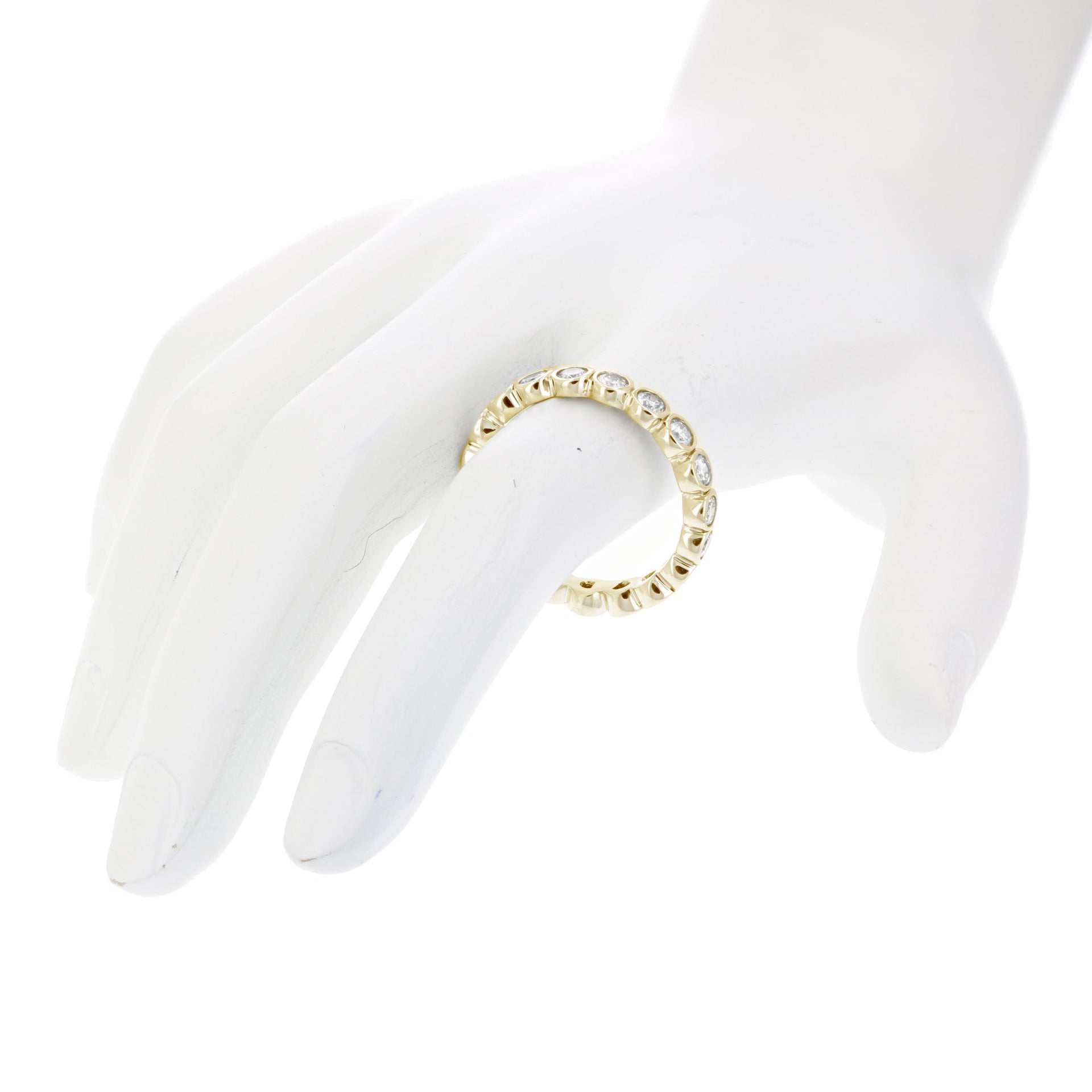 1.50 cttw Diamond Eternity Ring Wedding Band 14K White or Yellow Gold Bezel Set