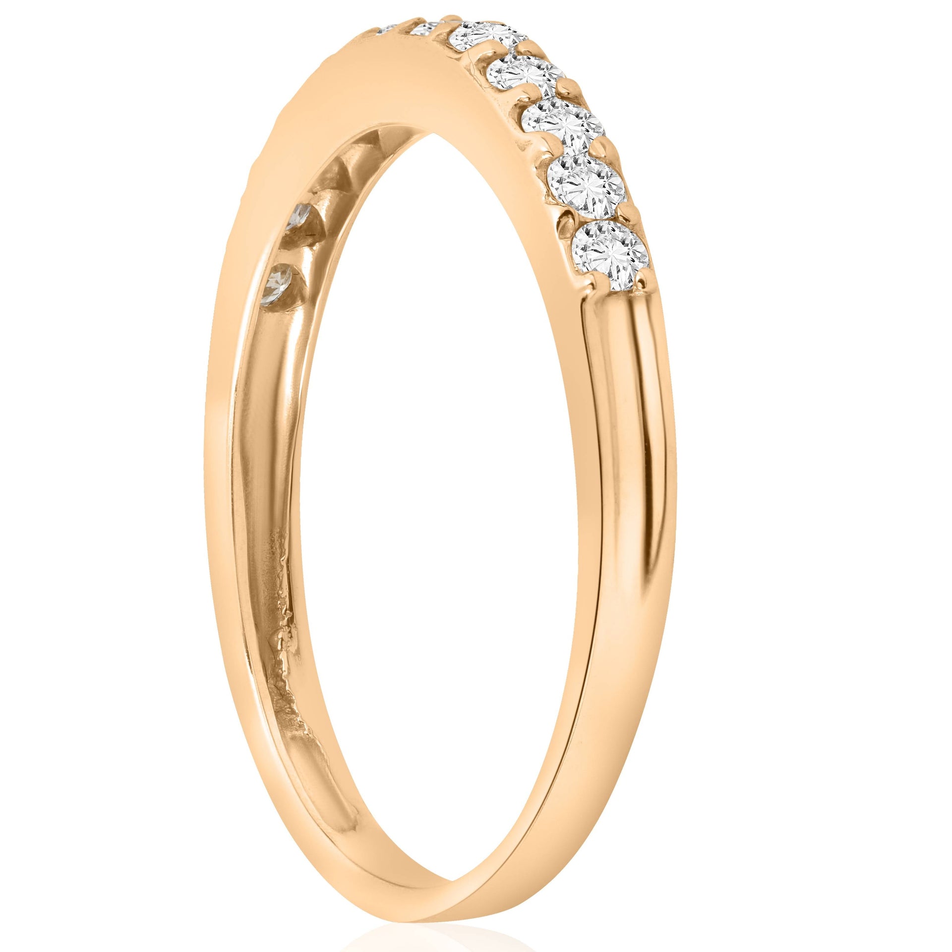 1/2 CT Diamond Wedding Ring 14K Yellow Gold Women's Stackable Band Jewelry Round