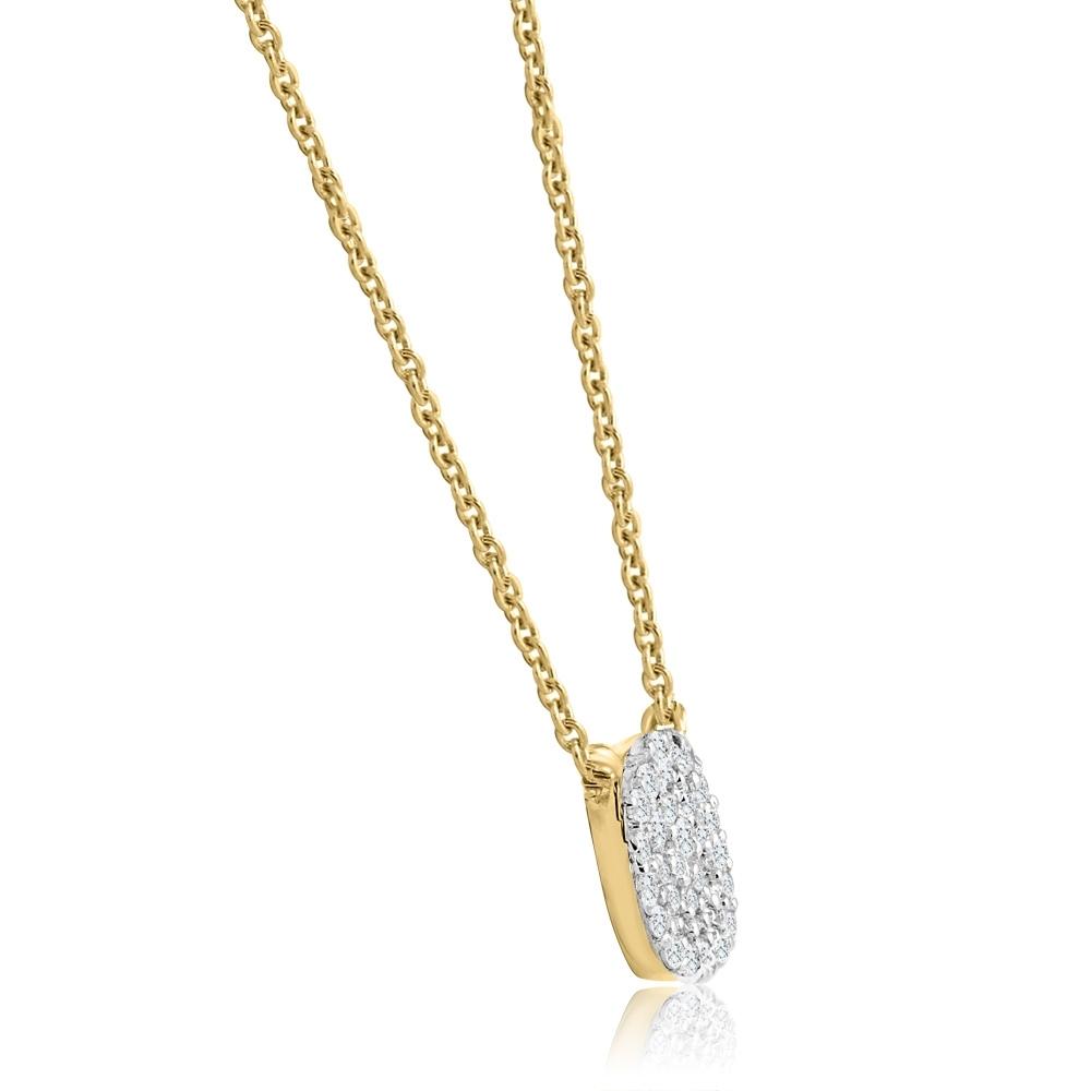 1/4 Ct Diamond Cushion Shape Pendant Lab Grown Yellow Gold Women's Necklace