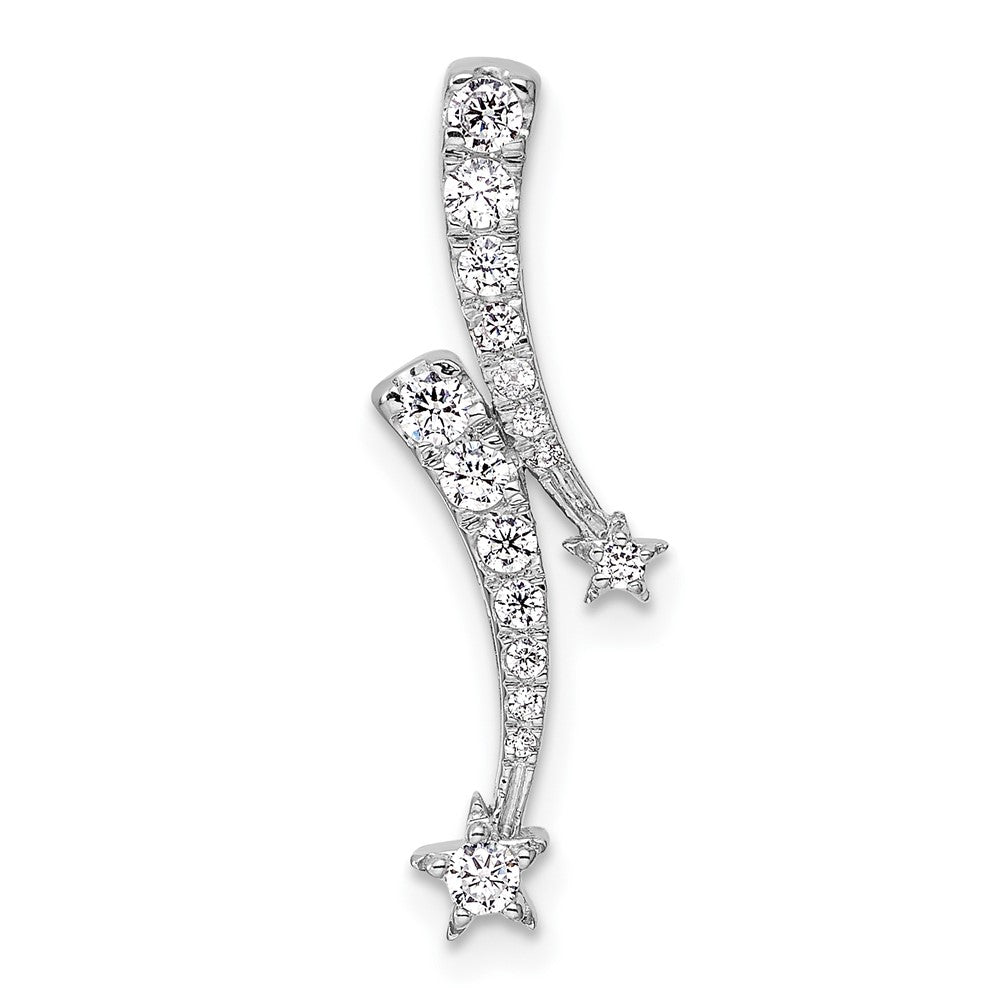 14K White Gold Lab Grown Diamond Shooting Star Chain Slide Pendant (0.25ct VS G-H)