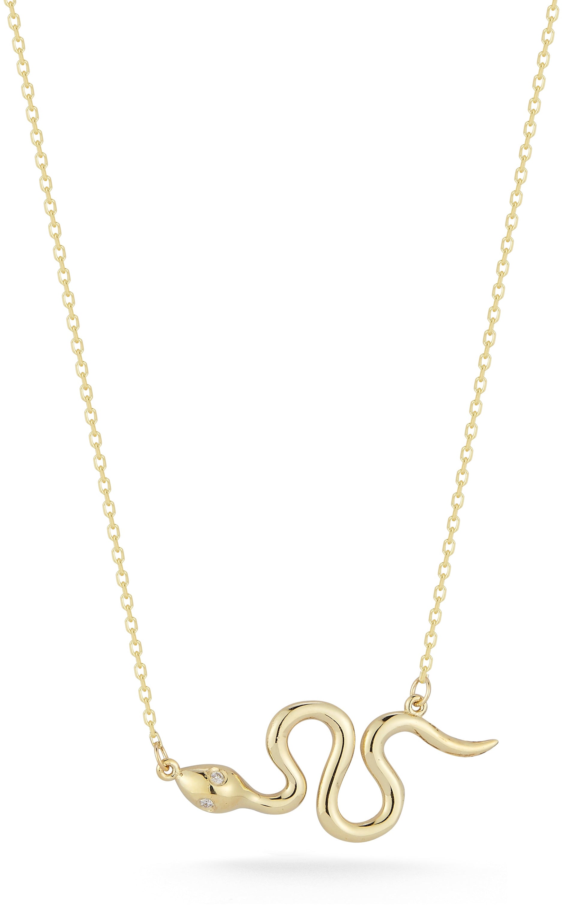 14k Gold & Diamond Snake Necklace