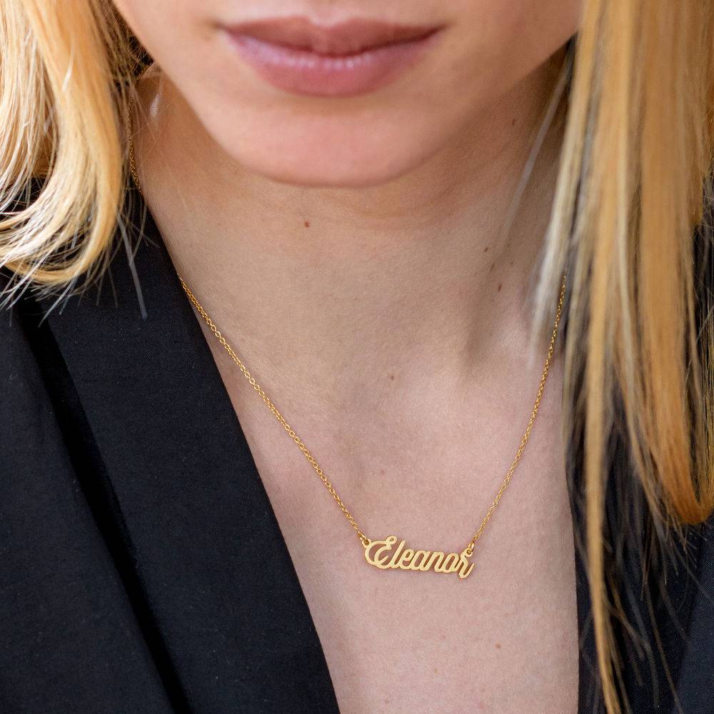 Cable Chain Script Name Necklace in Gold Plating