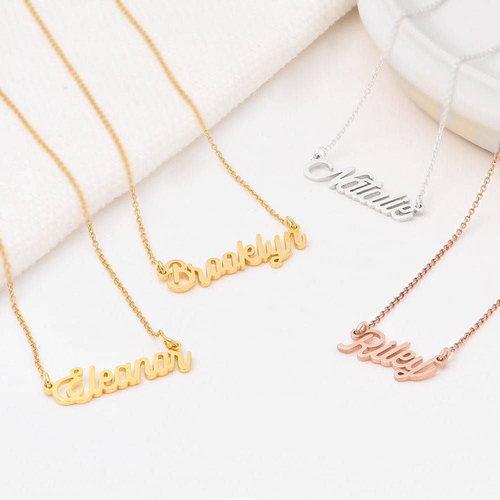 Cable Chain Script Name Necklace in Gold Vermeil