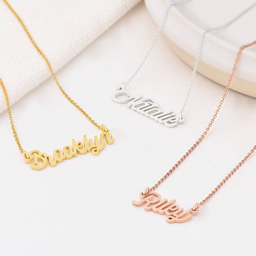 Cable Chain Script Name Necklace in Sterling Silver