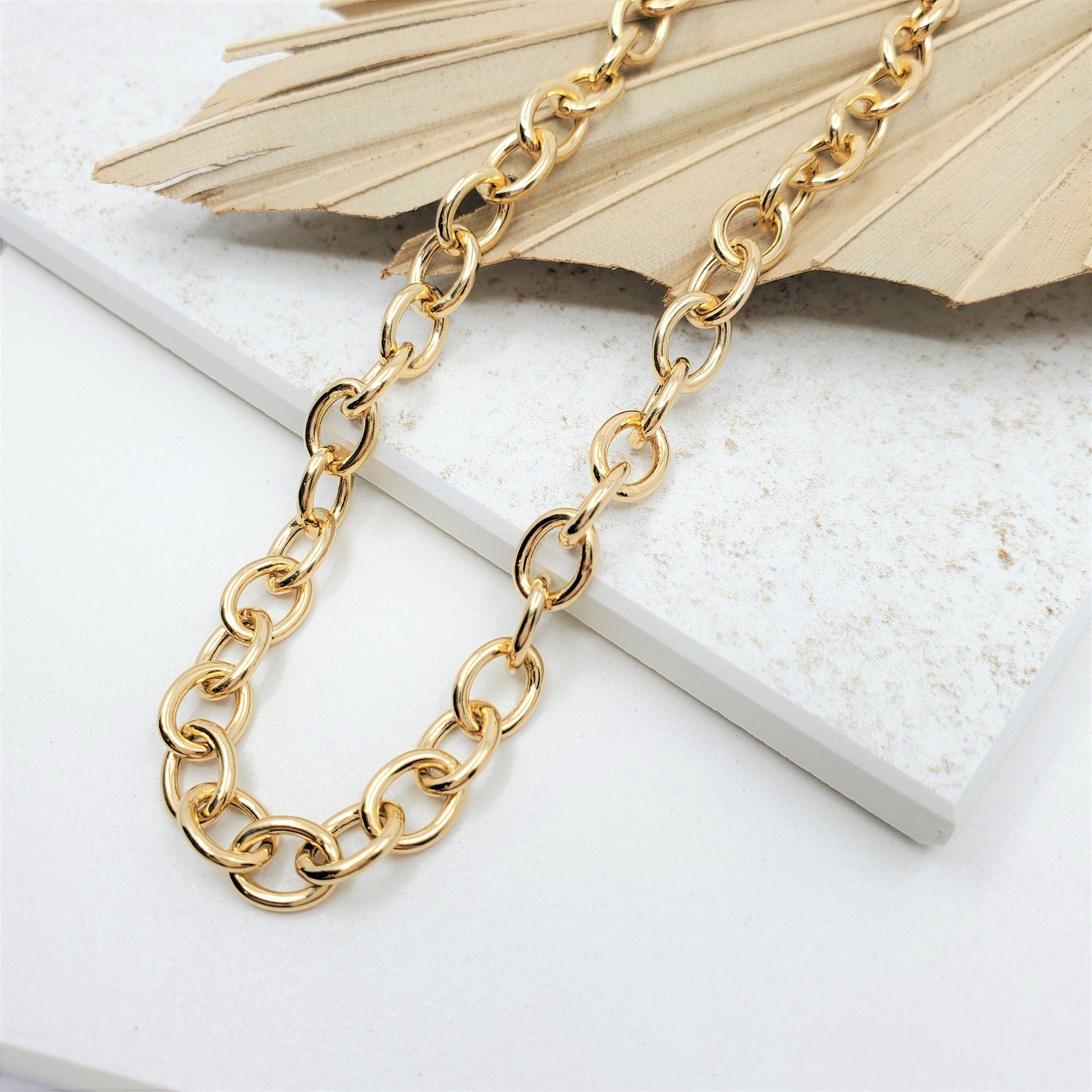 Cable Link Necklace - Gold