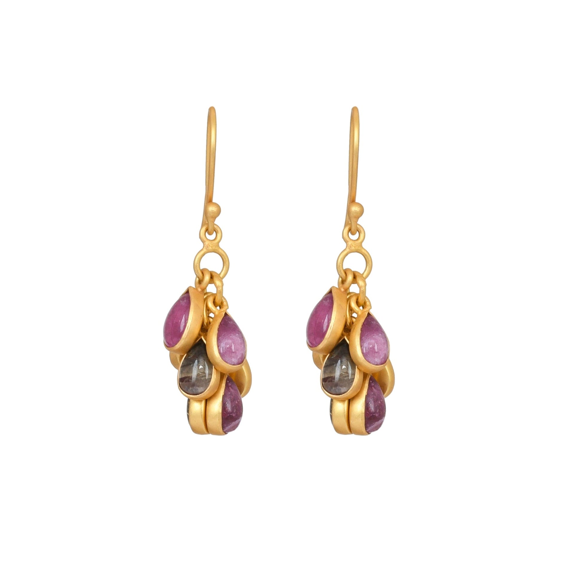 Cabochon Tourmaline Droplet Earrings