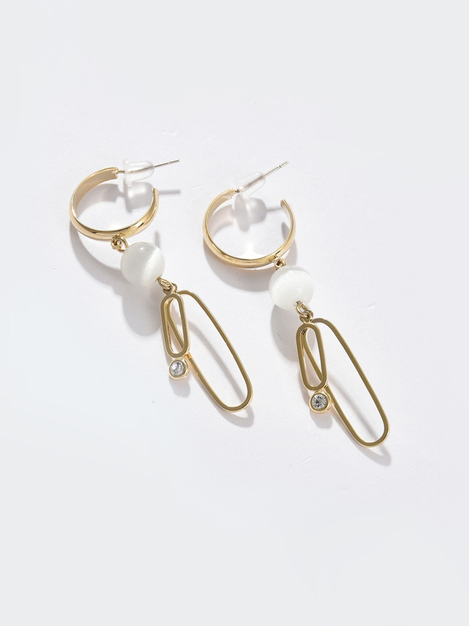 Gold-toned Contemporary Drop Earrings