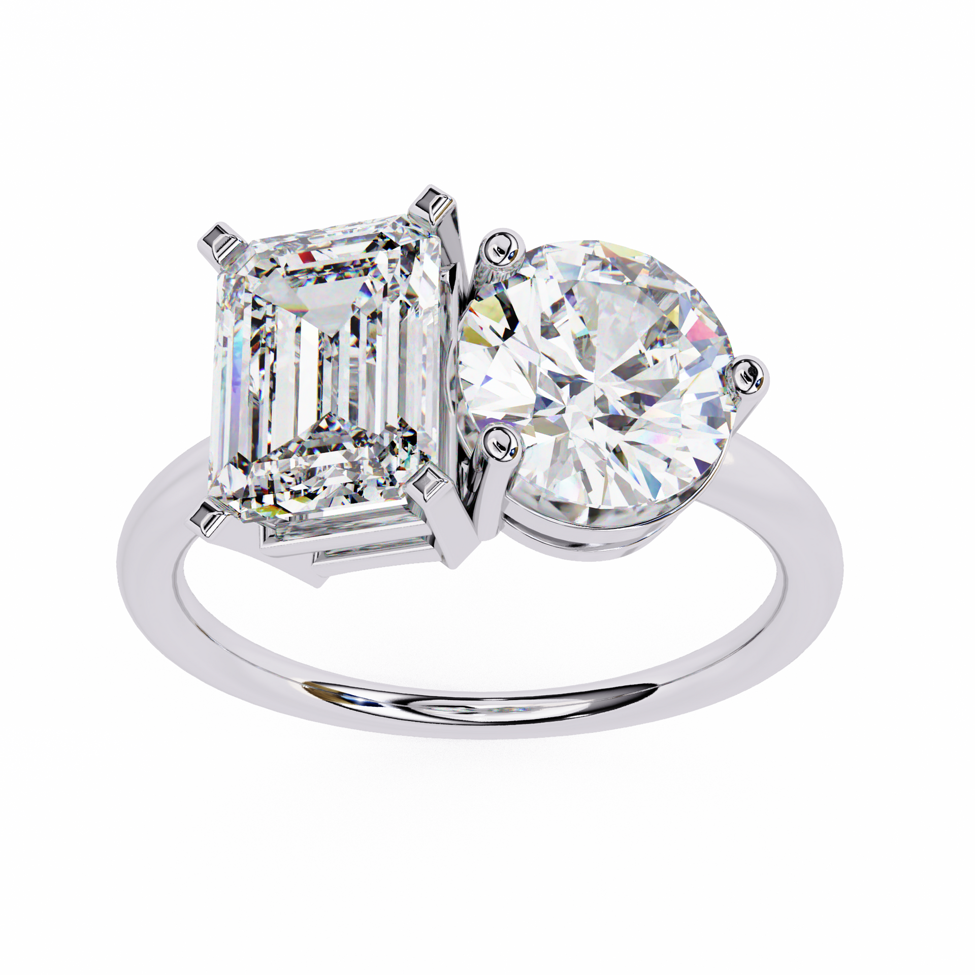 Radiant-Cut Lab-grown Diamond Cluster Ring in 10K White Gold