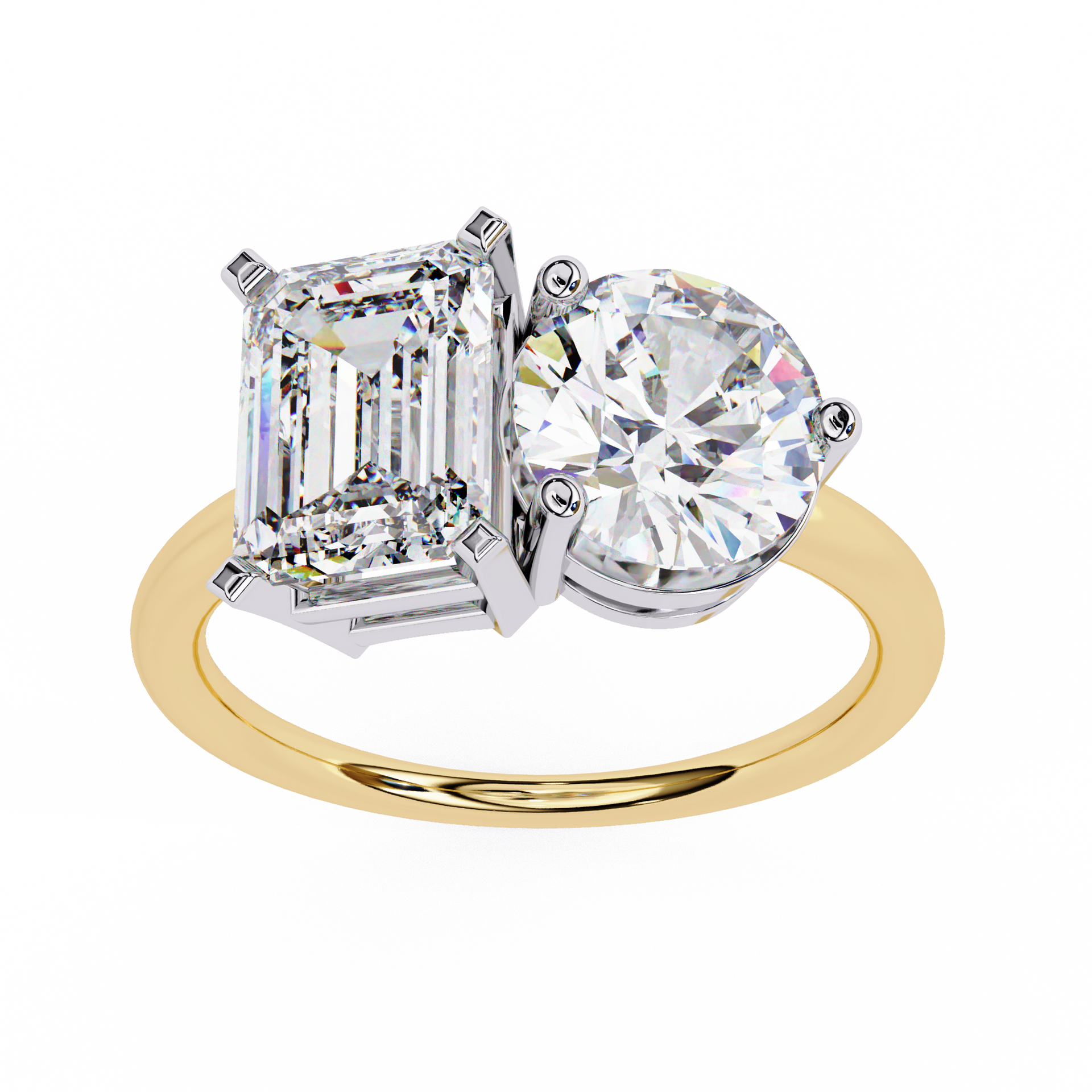 Radiant-Cut Lab-grown Diamond Cluster Ring in 10K White Gold