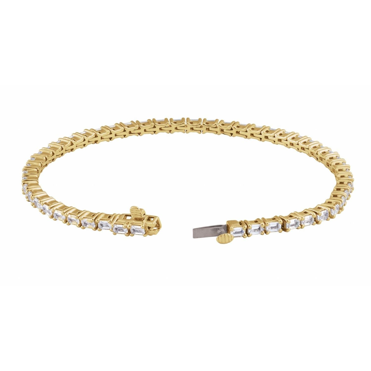 14k Gold 5 Ctw Lab-grown Diamond Line Bracelet 7'