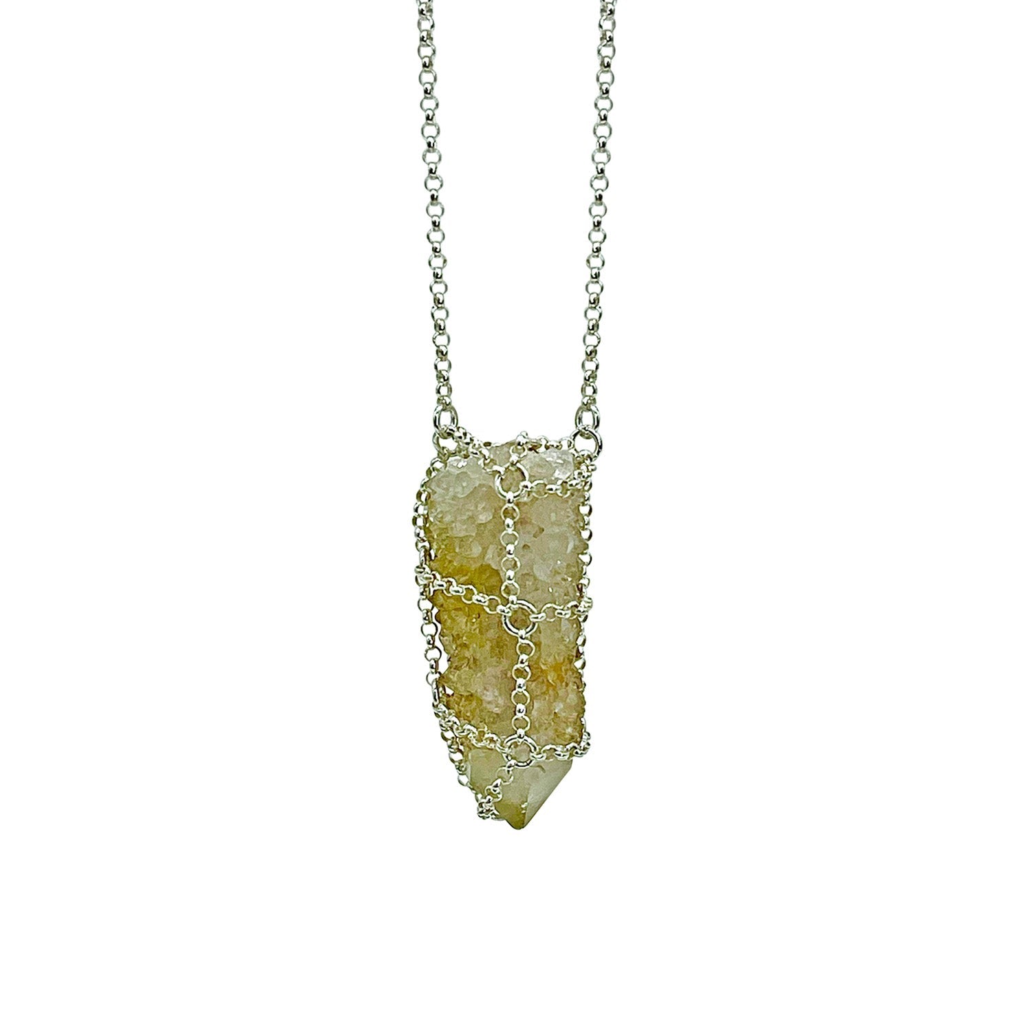 Caged Citrine Quartz Pendant
