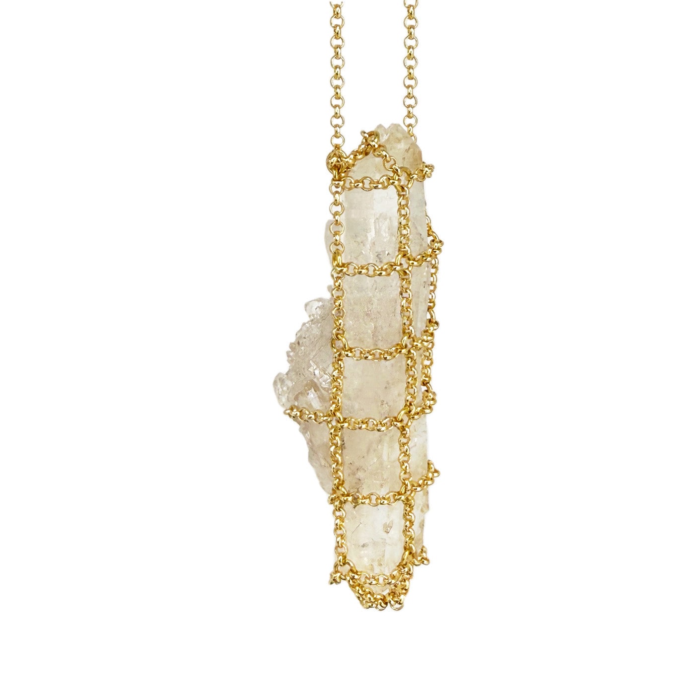 Caged Quartz Spike Necklace Ii
