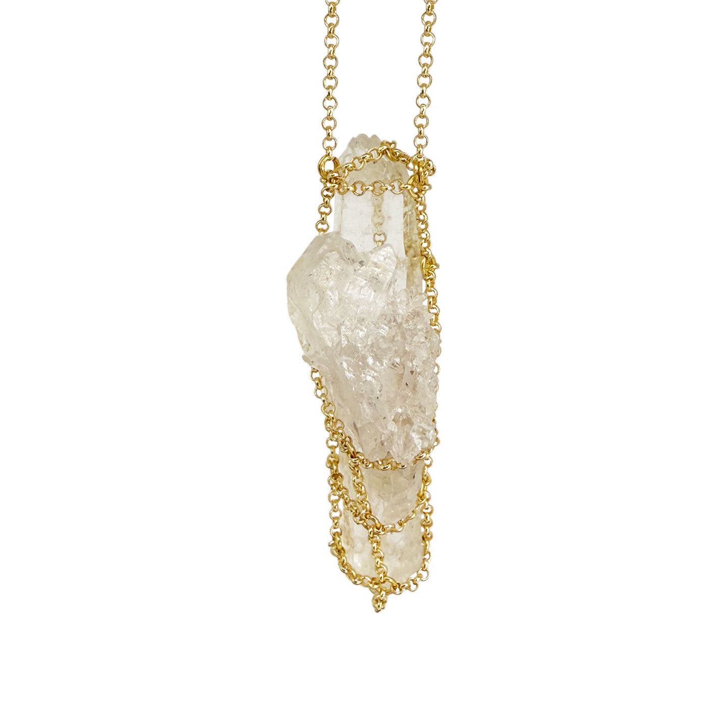 Caged Quartz Spike Necklace Ii