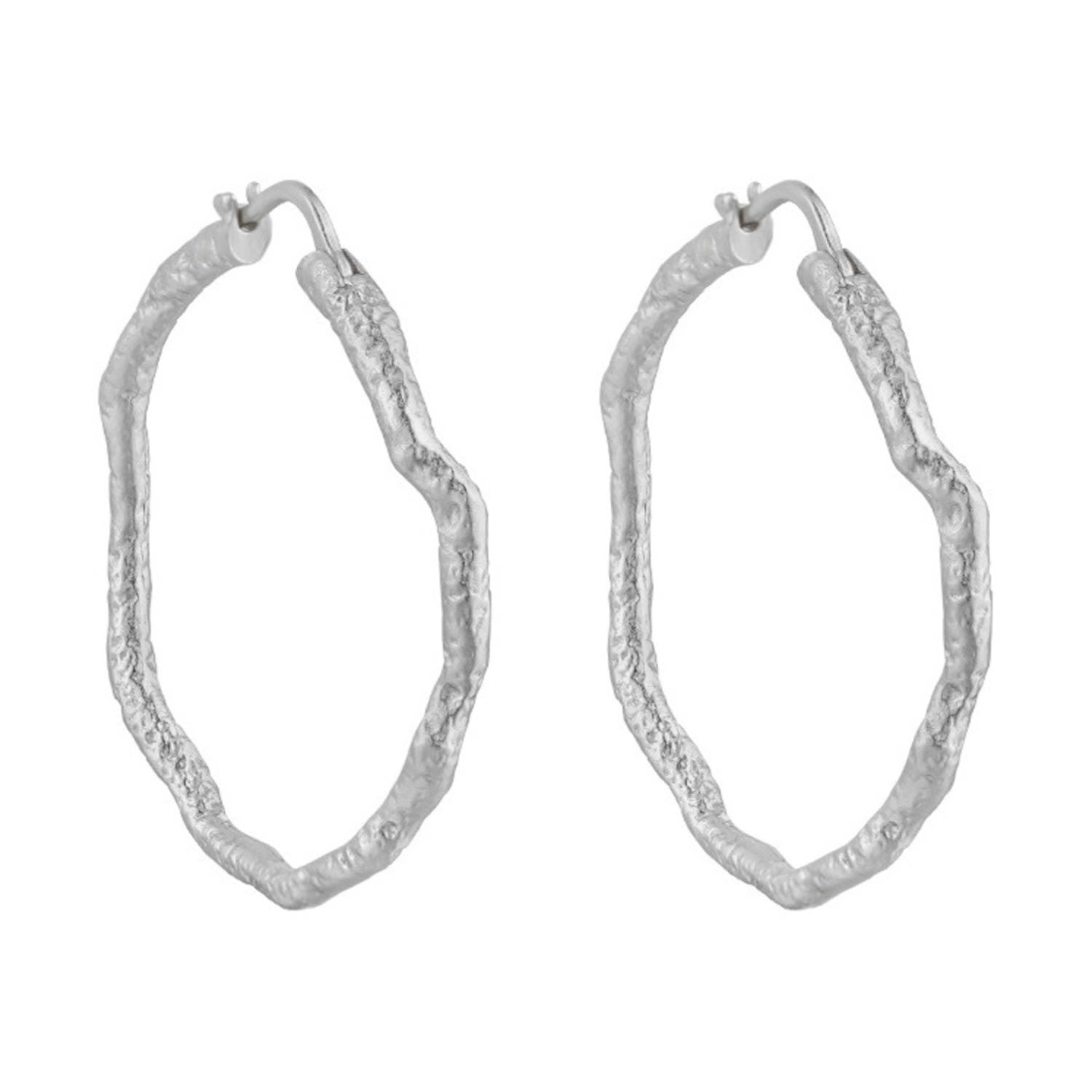 Cairn Gorm Sterling Silver Hoop Hammered Earrings