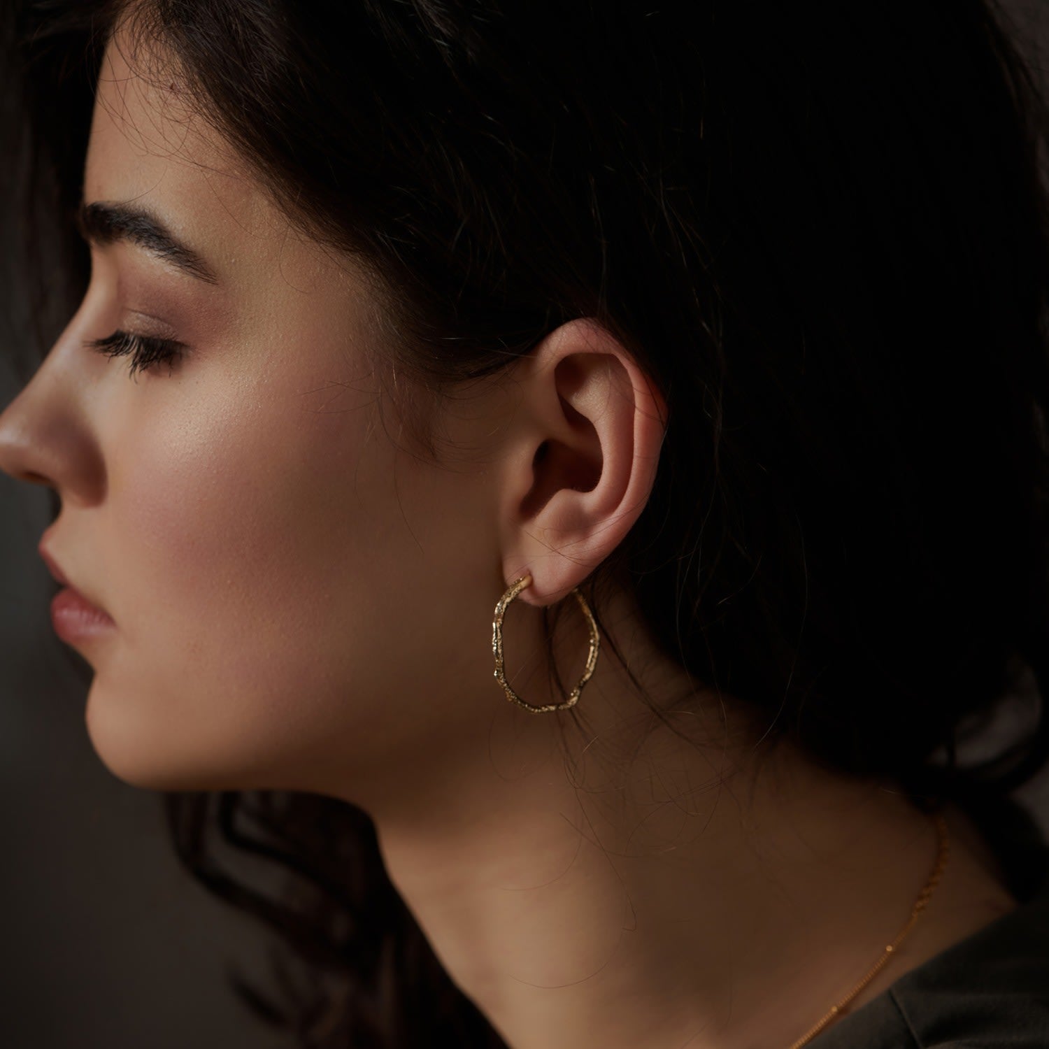 Cairn Gorm Sterling Silver Hoop Hammered Earrings