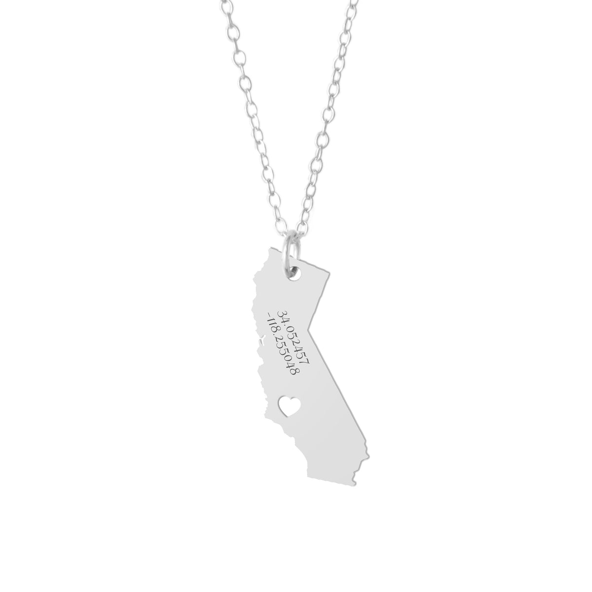 California GPS Coordinates Necklace