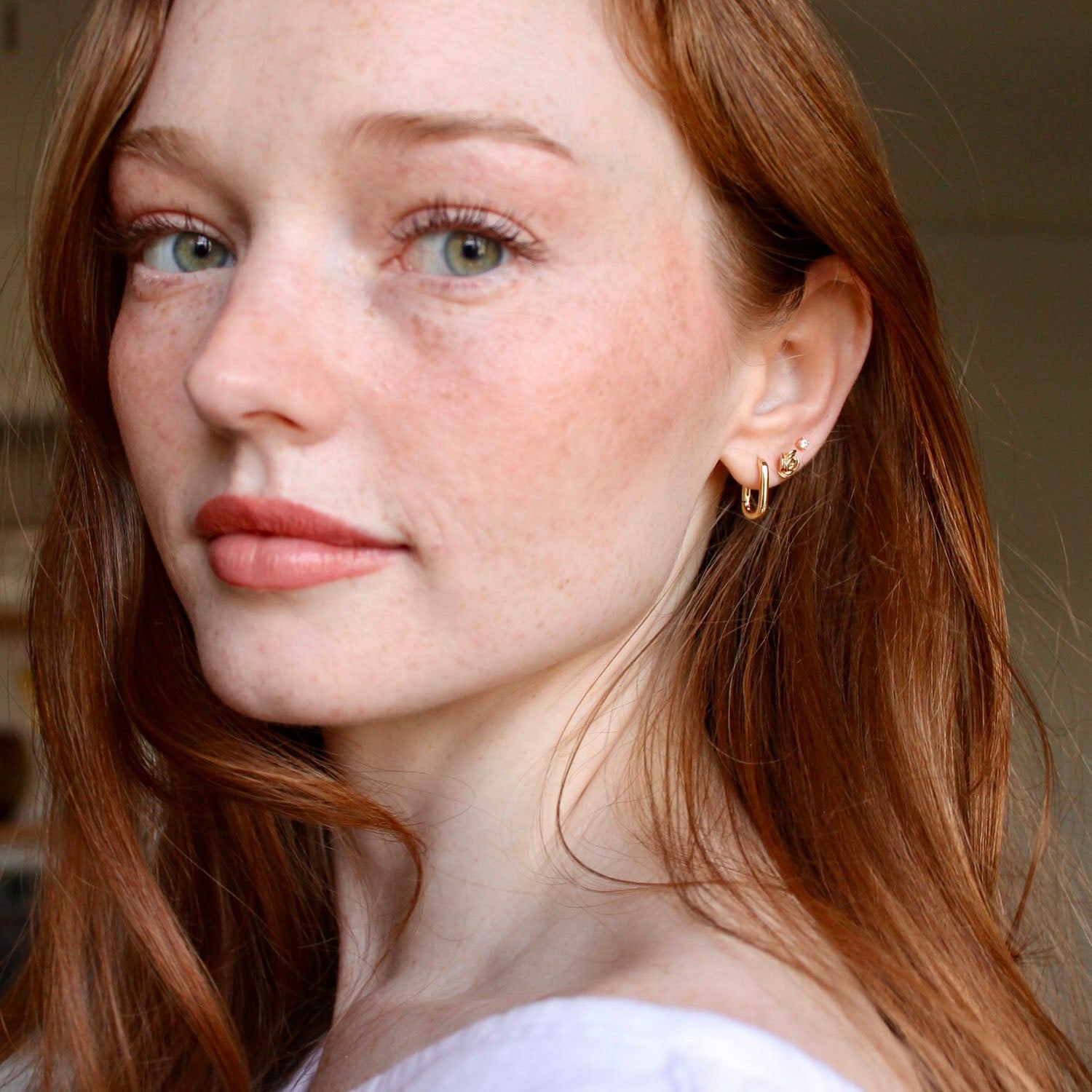 Oval Huggie Hoop Earrings - 18K Gold Vermeil